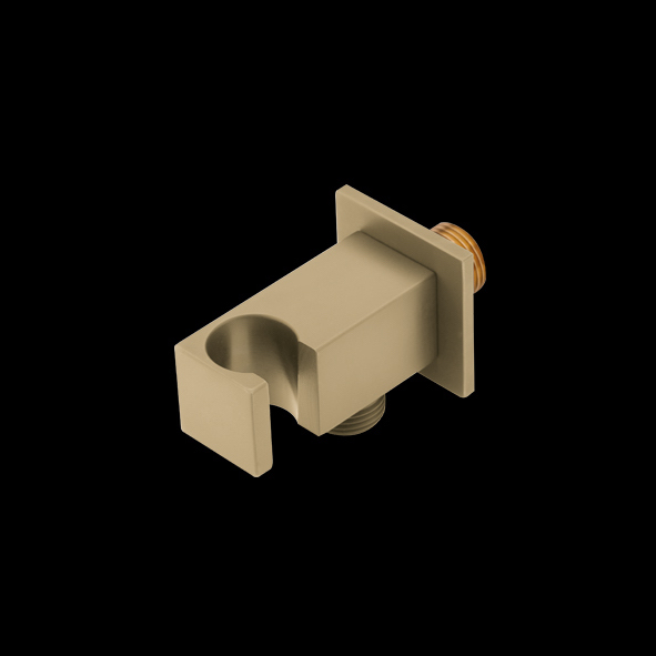 Brushed Gold Brass Wall Outlet within-built Hook(SquareBody) – Aquant India